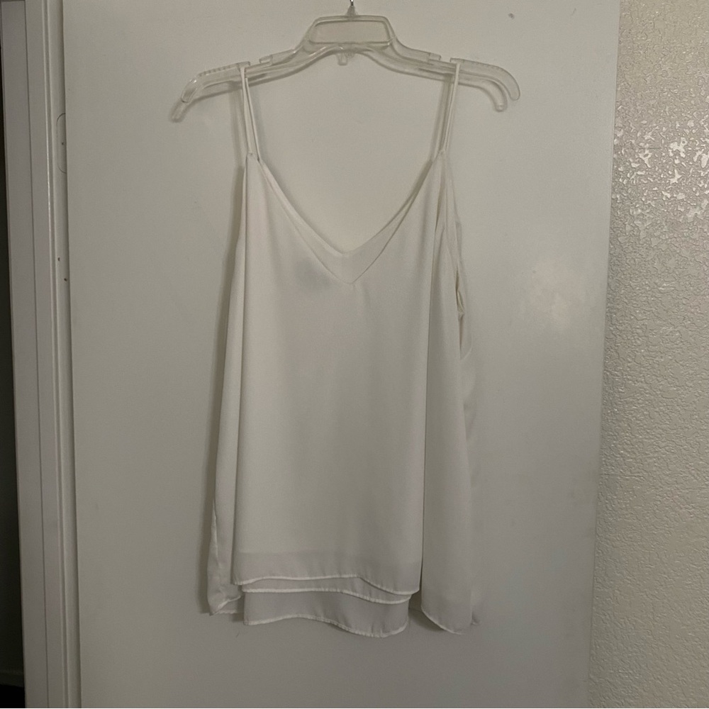 H&M — Sleek White Satin V‑Neck Camisole ✨ Size XL